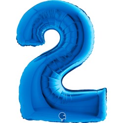 Zahlenballon blau 2