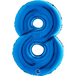 Zahlenballon blau 8