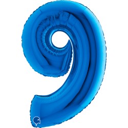 Zahlenballon blau 9