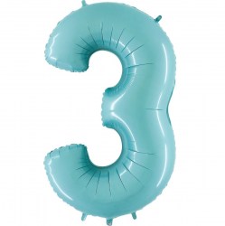 Zahlenballon Pastel Blue 3