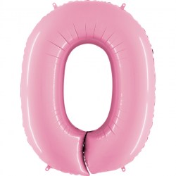 Zahlenballon Pastel Pink 0