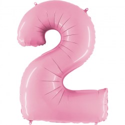 Folienballon zahl 2 pastel pink
