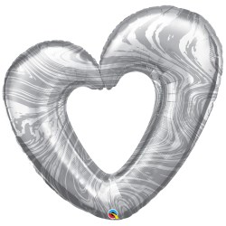 Open Marble Heart Silver  107cm