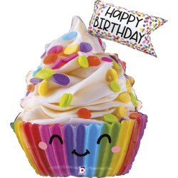 Folienballon  Happy Birthday Cupcake