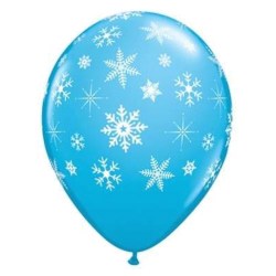 Latex Luftballon "Schneeflocke " Blau 27,5cm