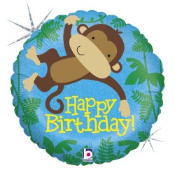 Folienballon Monkey Buddy Birthday