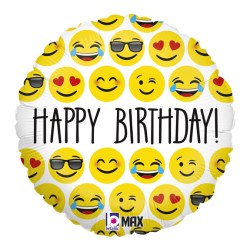 Folienballon Emoji Birthday