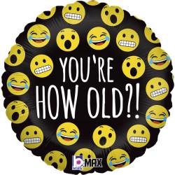 Folienballon Emoji How Old