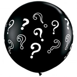Riesenballon - Question Marks Onyx Black Latex 36in/90cm 