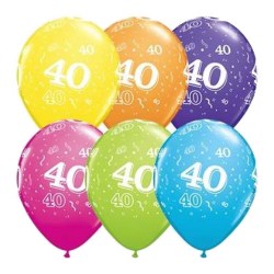 Latexballon zahl 40 bunt