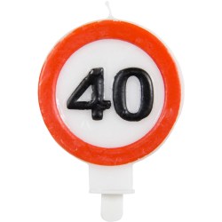 Zahlenkerze Verkehrszeichen 40 Geburtstag