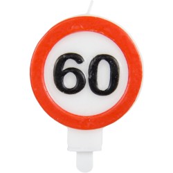 Zahlenkerze Verkehrszeichen 60 Geburtstag