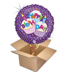 Ballongruss Happy Birthday Cupcake