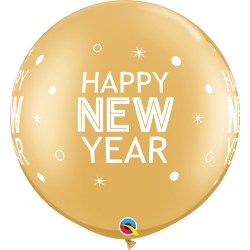 Riesenballon - Happy New Year Sparkles  30in/75cm