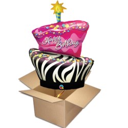 Ballongruss happy birthday zebra
