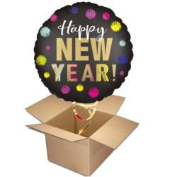 Ballongruss HAPPY NEW YEAR dots
