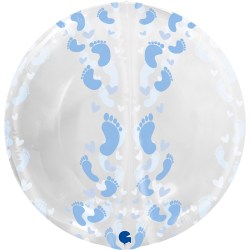 Globe 4D Ballon- Babyfüße Blau