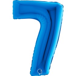 Zahlenballon blau 7