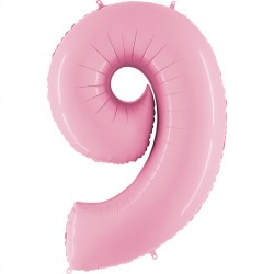 Folienballon zahl 9 pastel pink