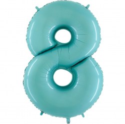 Zahlenballon Pastel Blue 8