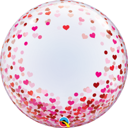 Qualatex Bubble Ballon confetti hearts