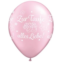 Zur Taufe alles Liebe! Pearl Pink Latex 11in/27.5cm