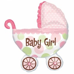 Folienballon  baby Girl Kinderwagen