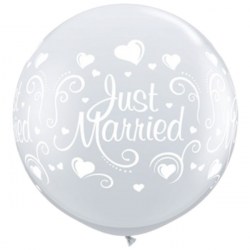 Just Married Hearts Diamond Clear