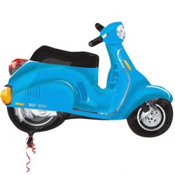 Folienfigur motor scooter blau