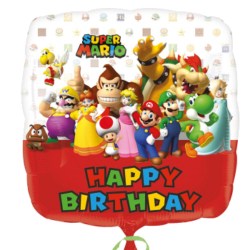 Folienballon Happy Birthday Super Mario