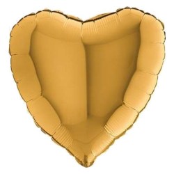 Folienballon herz gold  91cm