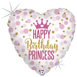 Folienballon Glitter Birthday Princess