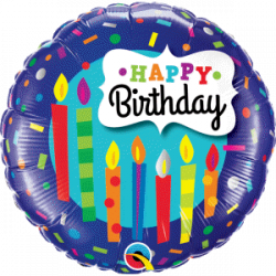 Folienballon happy birthday kerzen