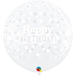 Riesenballon - Birthday Confetti Clear  36in/90cm
