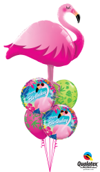 Folienballon Happy Birthday flamingo