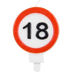 Zahlenkerze Verkehrszeichen 18 Geburtstag