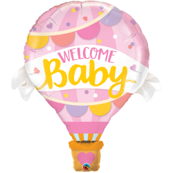 Folienballon Welcome baby rosa