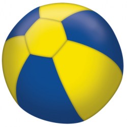 Ballon-Hülle Textil mit 3 Latexballons, gelb_Blau
