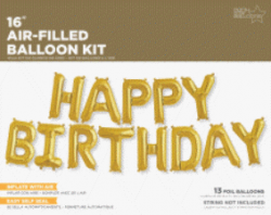 Happy Birthbay ballon kit gold