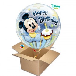 Ballongruss Bubble 1 Birthday Minnie Mouse