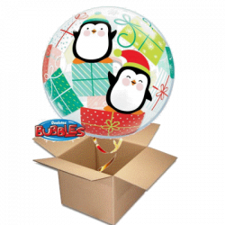 merry christmas pinguin bubble