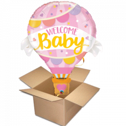 Ballongruss Welcome baby rosa