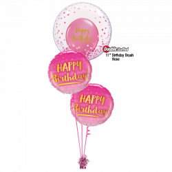 Ballonbouquet BirthayBubble Konfetti pink