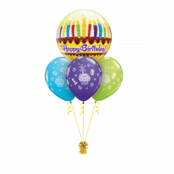 Ballonbouquet Birthday bubble kerzen