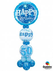 Folienballon Geburtstag sterne blau 90cm